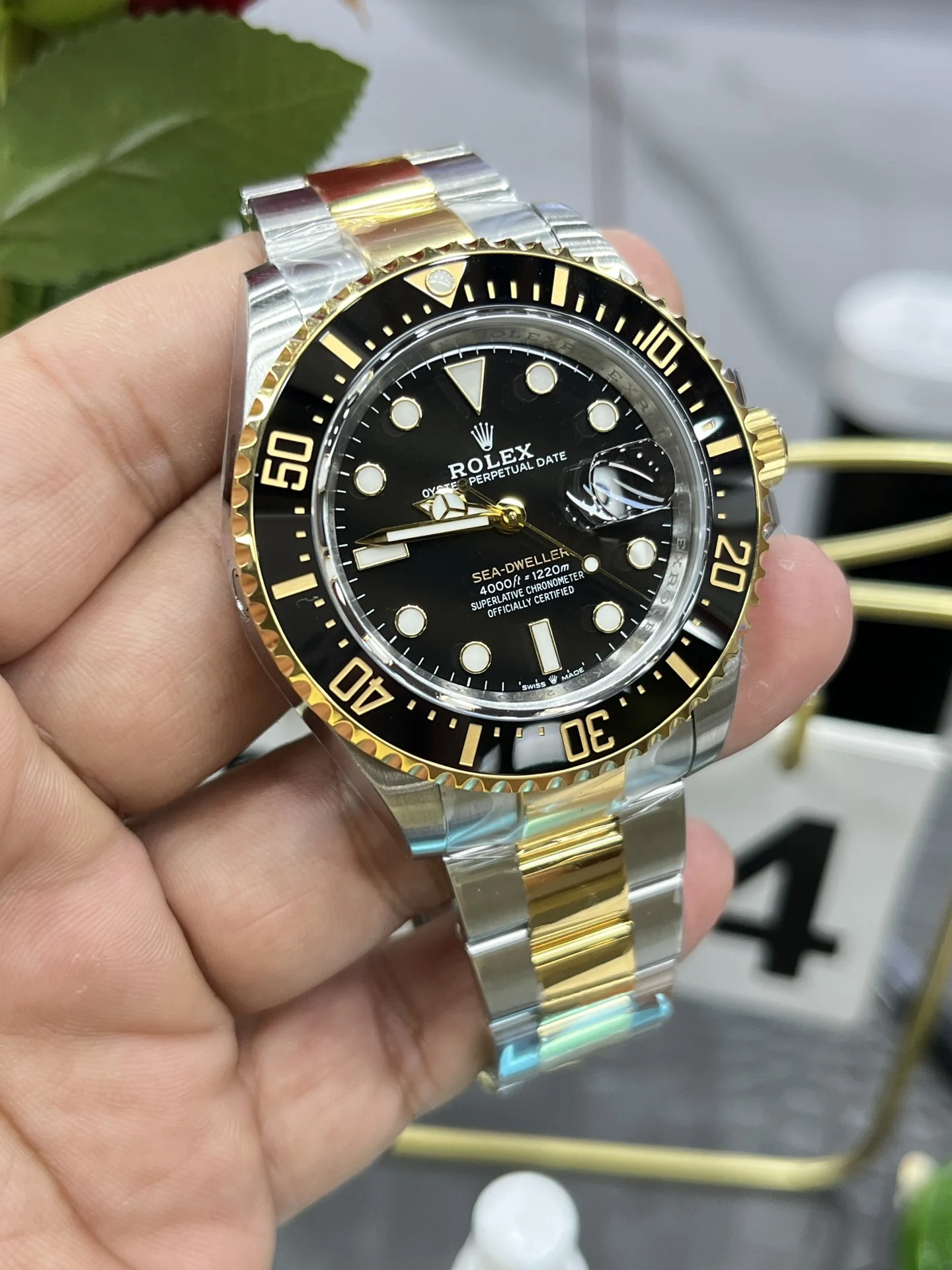 Rolex Sea-Dweller Two-Tone — photographed off the sweep