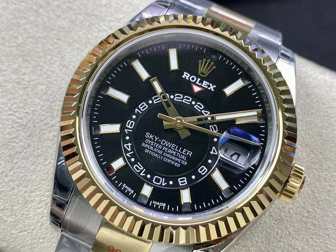 Rolex Sky-Dweller Moon Phase Ice Blue Steel Blue Dial 42mm — photographed off the sweep