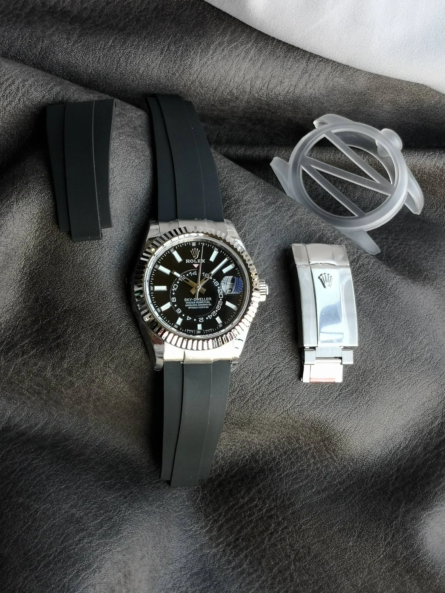 Rolex Sky-Dweller Moon Phase Ice Blue Steel Blue Dial 42mm