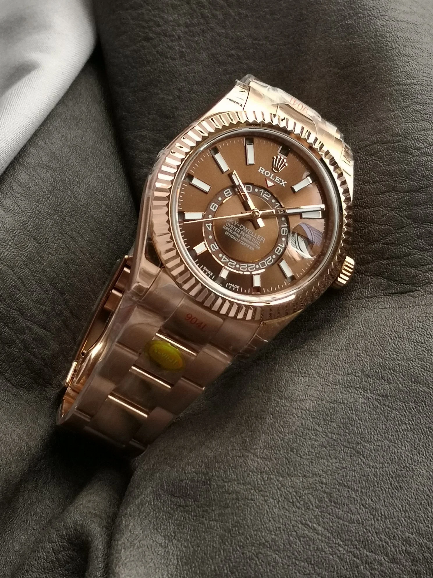 Rolex Sky-Dweller Moon Phase Ice Blue Yellow Gold Blue Dial 42mm