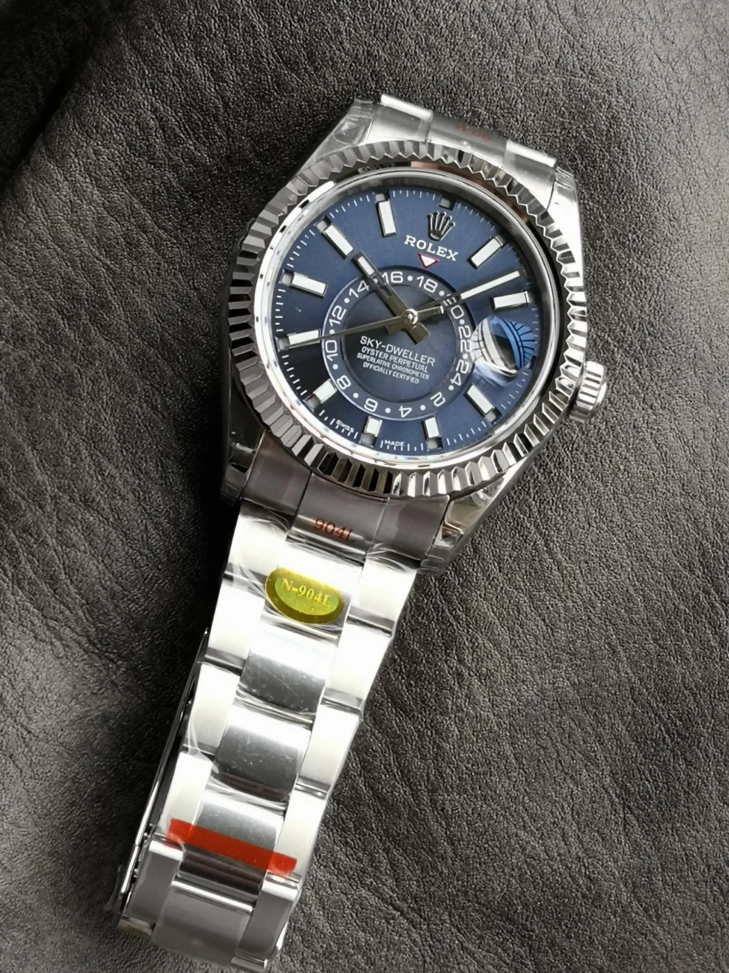 Rolex Steel Blue Dial — photographed off the sweep