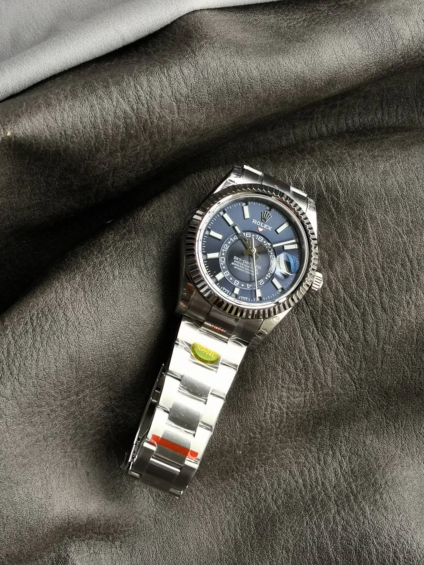 Rolex Steel Blue Dial — photographed off the sweep