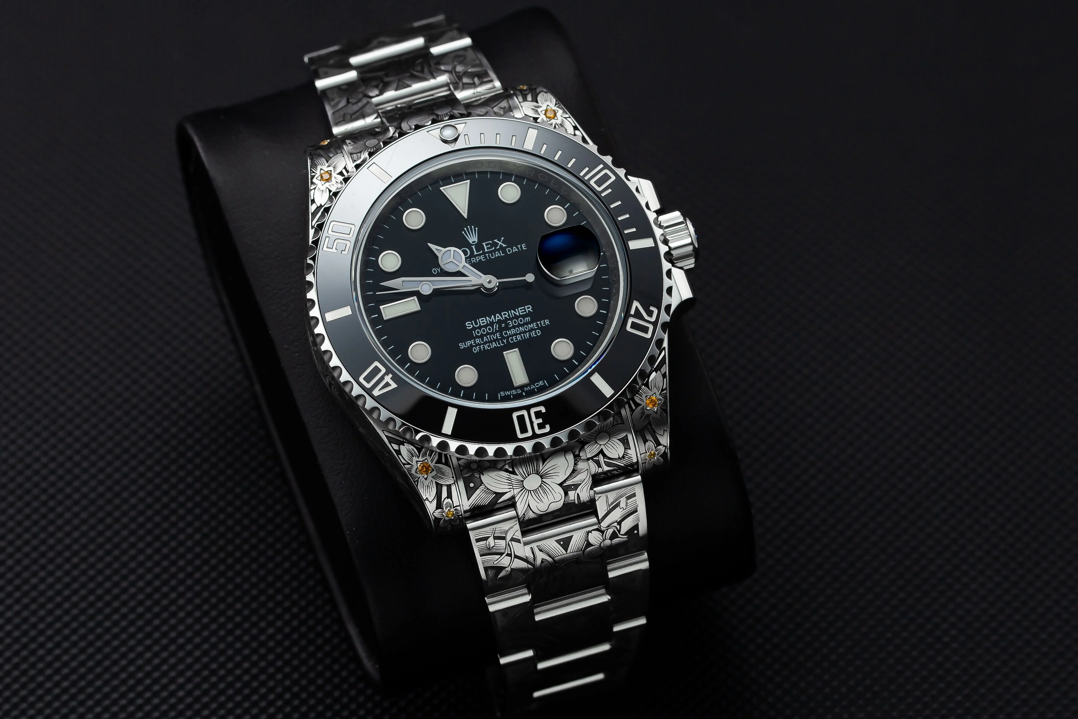 Rolex Submariner — photographed off the sweep