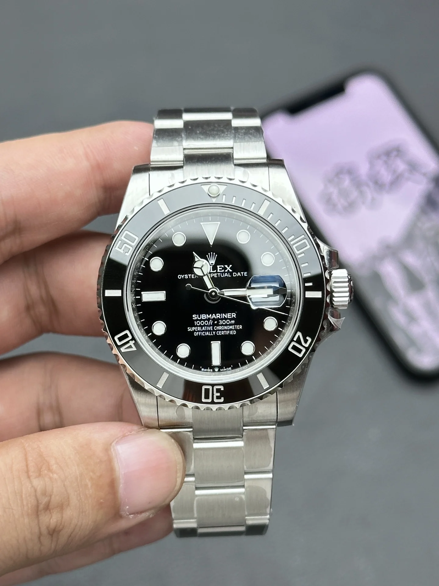 Rolex Submariner Black Dial — photographed off the sweep
