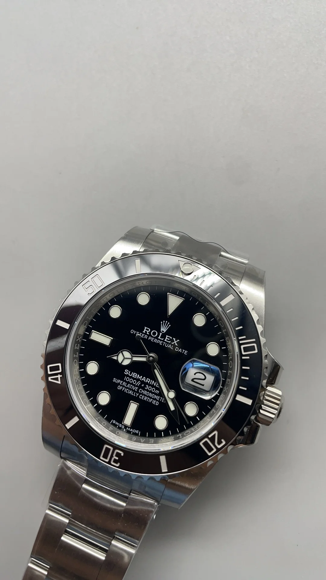 Rolex Submariner Black Dial 40mm — photographed off the sweep