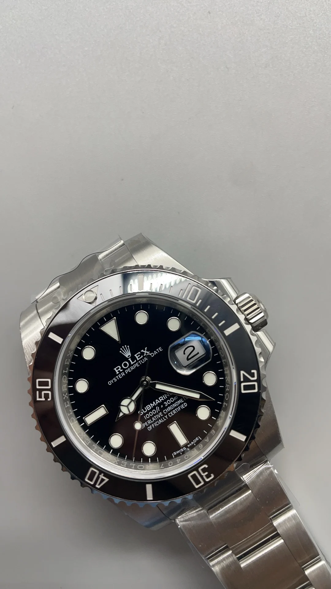Rolex Submariner Black Dial 40mm — photographed off the sweep