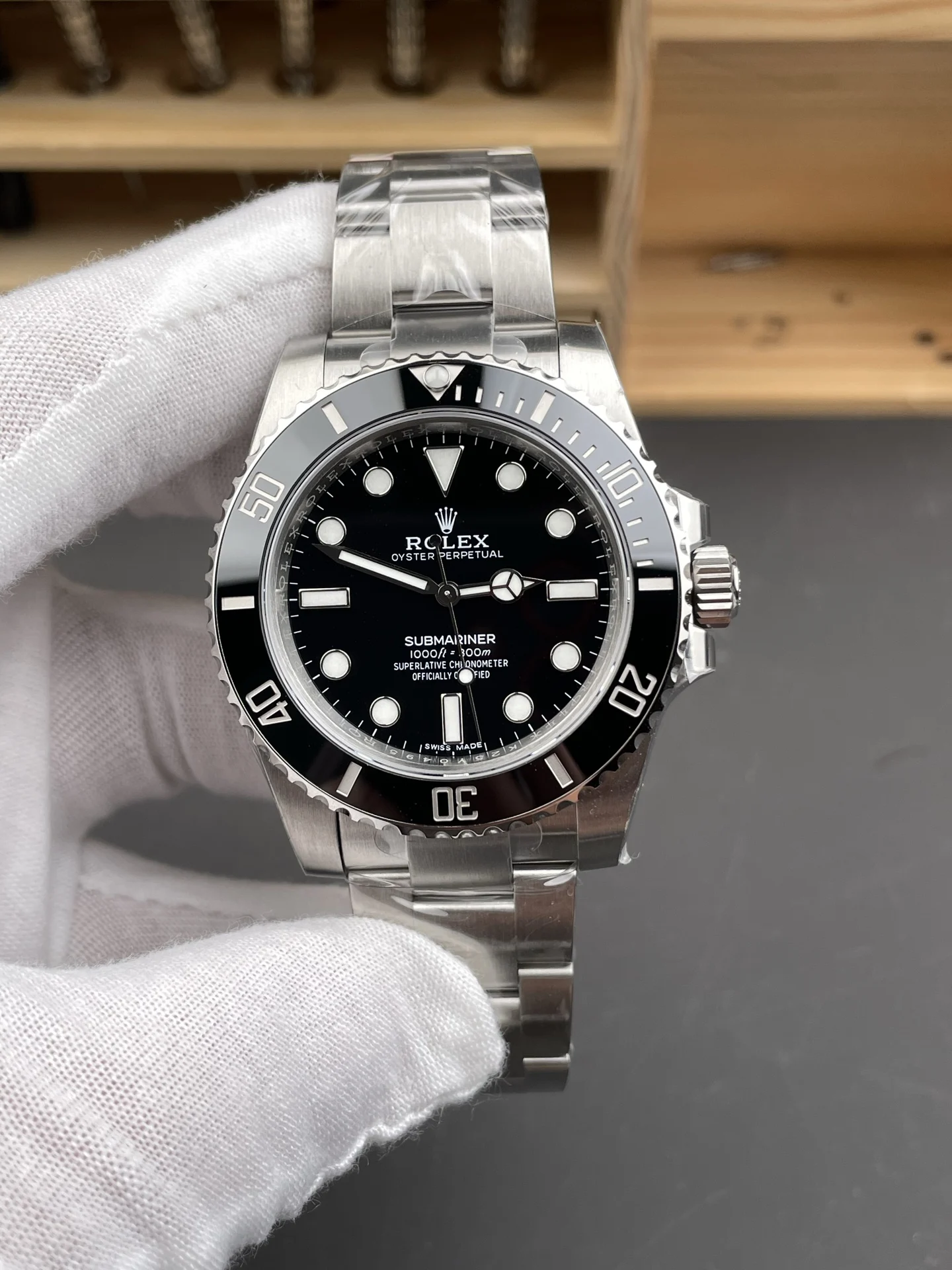 Rolex Submariner Black Dial 40mm — photographed off the sweep