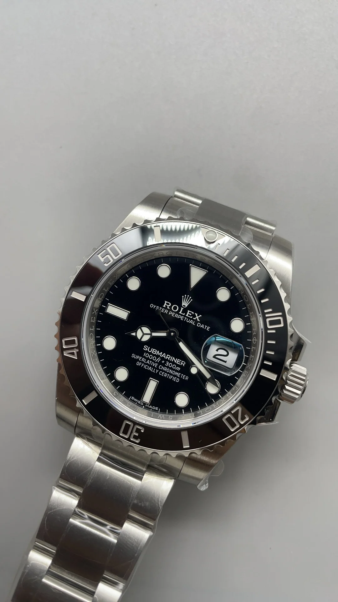 Rolex Submariner Black Dial 40mm — photographed off the sweep