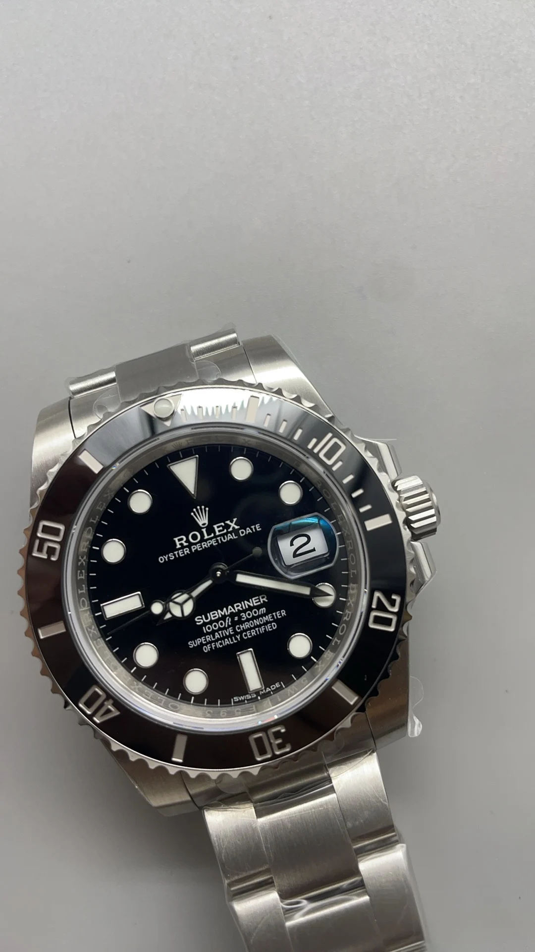 Rolex Submariner Black Dial 40mm — photographed off the sweep