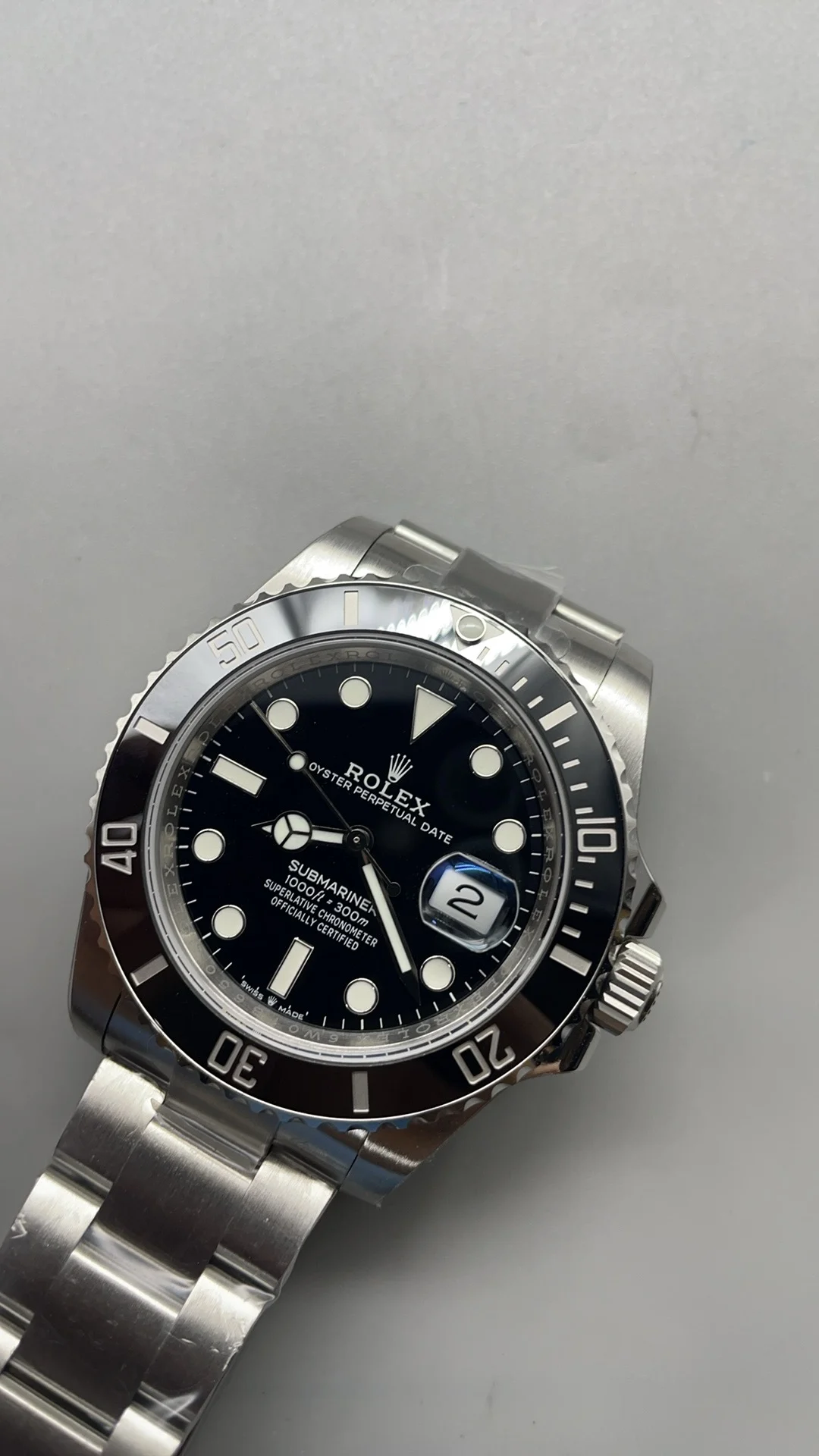 Rolex Submariner Black Dial 41mm — photographed off the sweep