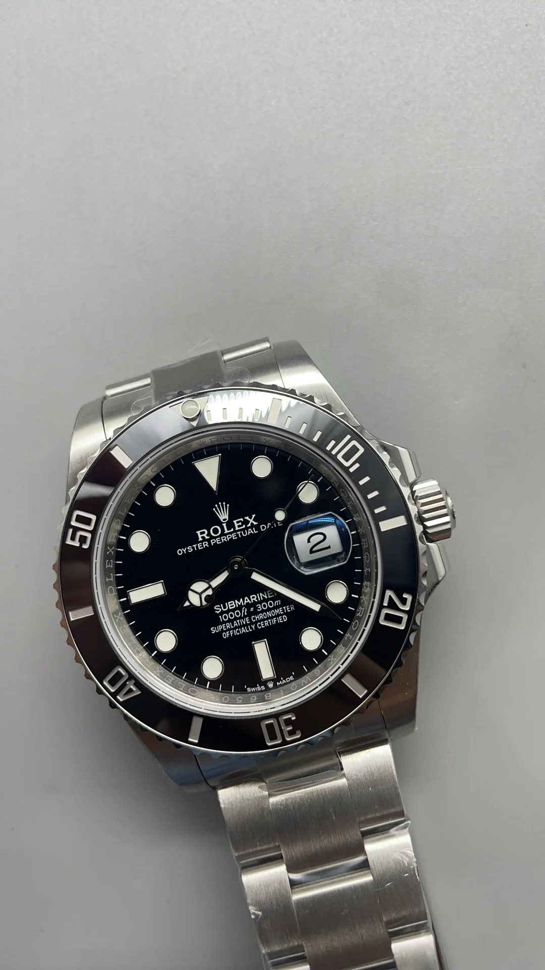 Rolex Submariner Black Dial 41mm — photographed off the sweep