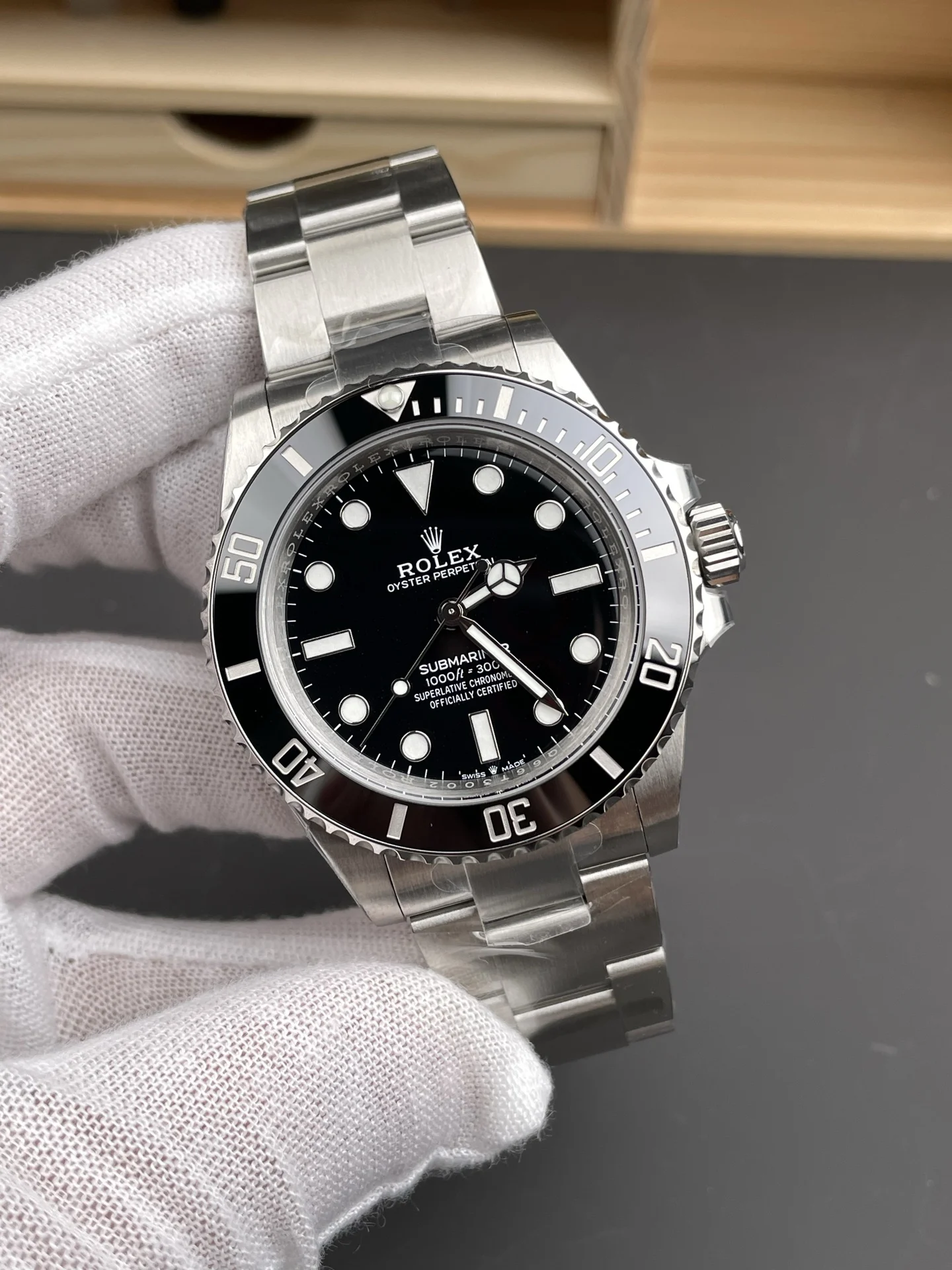 Rolex Submariner Black Dial 41mm — photographed off the sweep