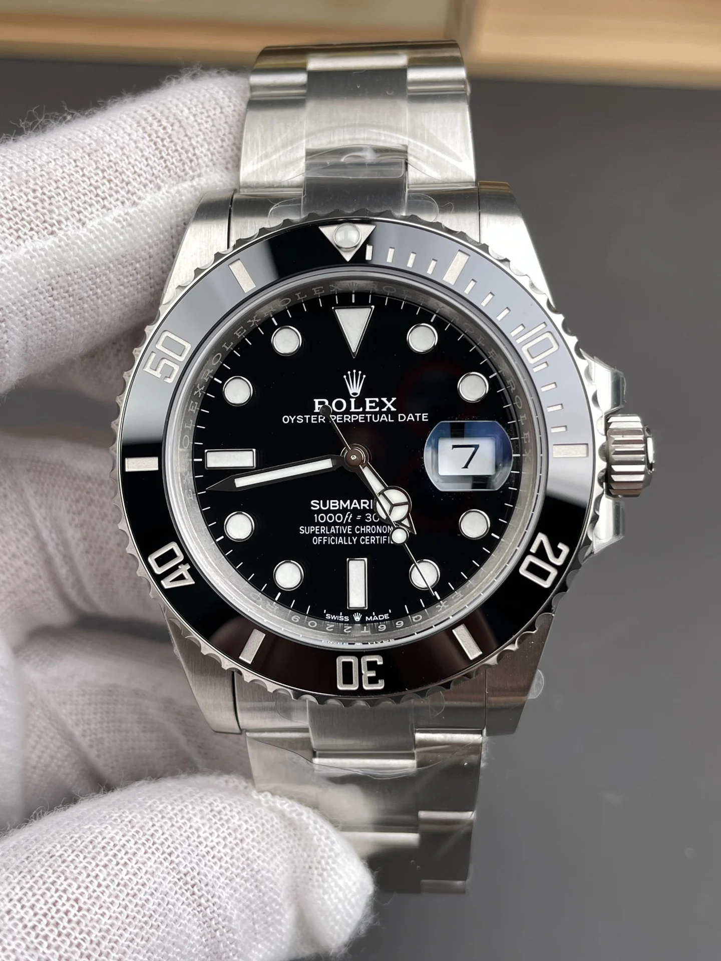 Rolex Submariner Black Dial 41mm — photographed off the sweep
