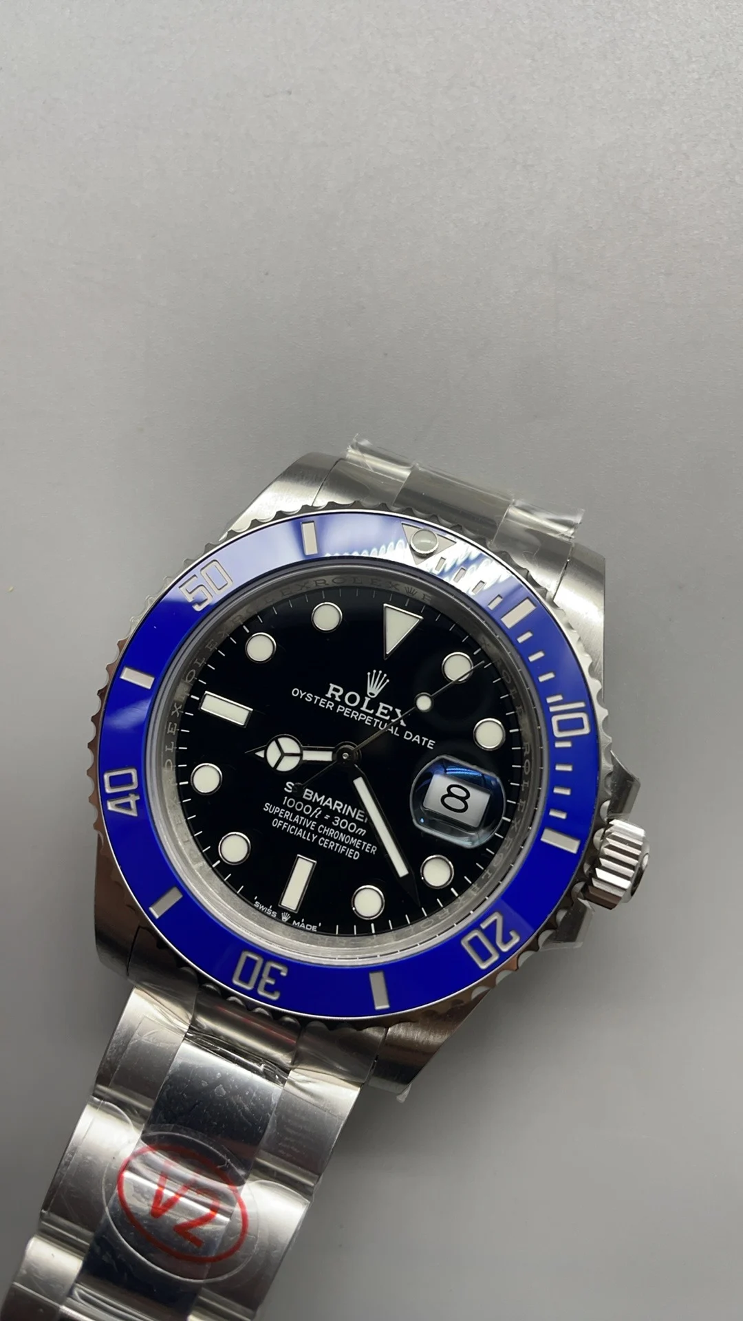 Rolex Submariner Blue Dial 41mm — photographed off the sweep
