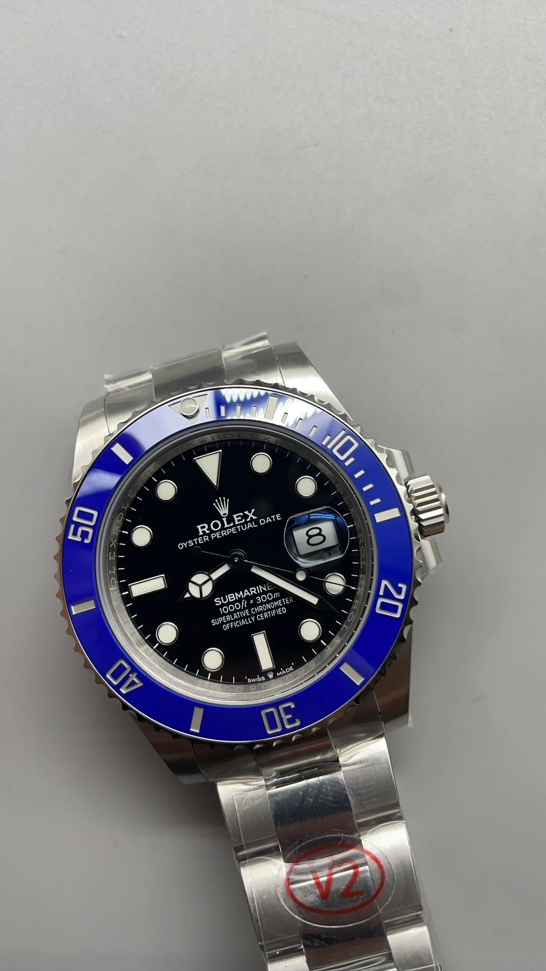 Rolex Submariner Blue Dial 41mm — photographed off the sweep