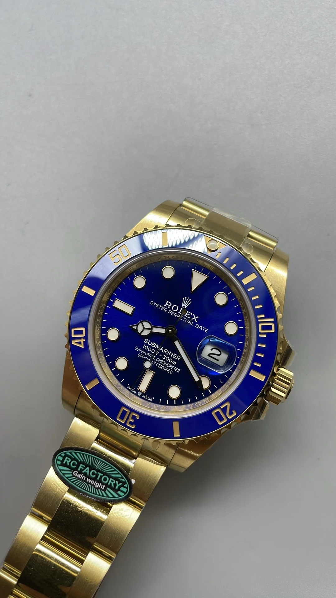 Rolex Submariner Blue Dial 41mm — photographed off the sweep