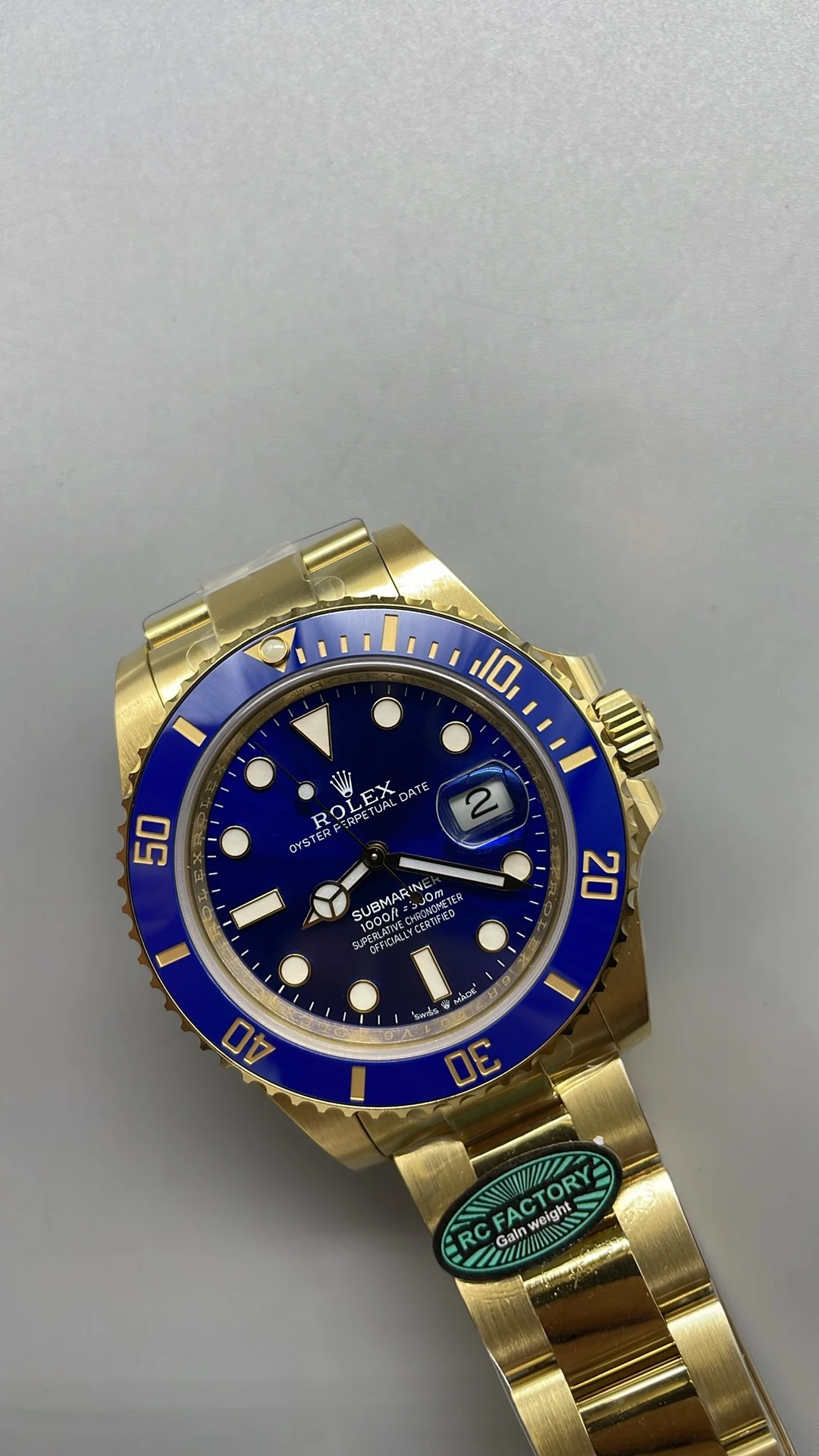 Rolex Submariner Blue Dial 41mm — photographed off the sweep