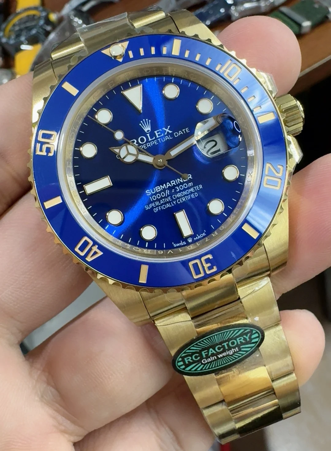 Rolex Submariner Blue Dial 41mm — photographed off the sweep