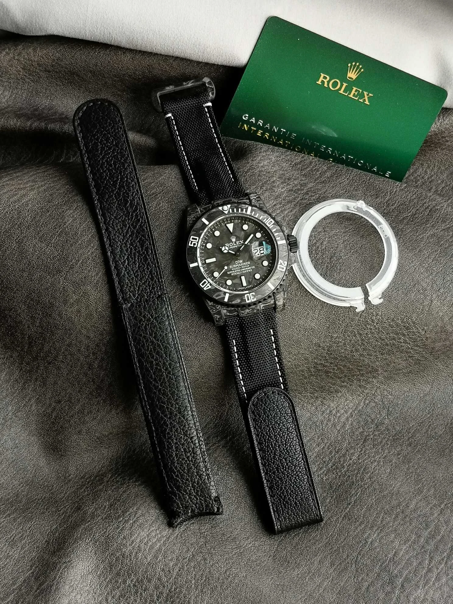 Rolex Submariner Carbon — photographed off the sweep