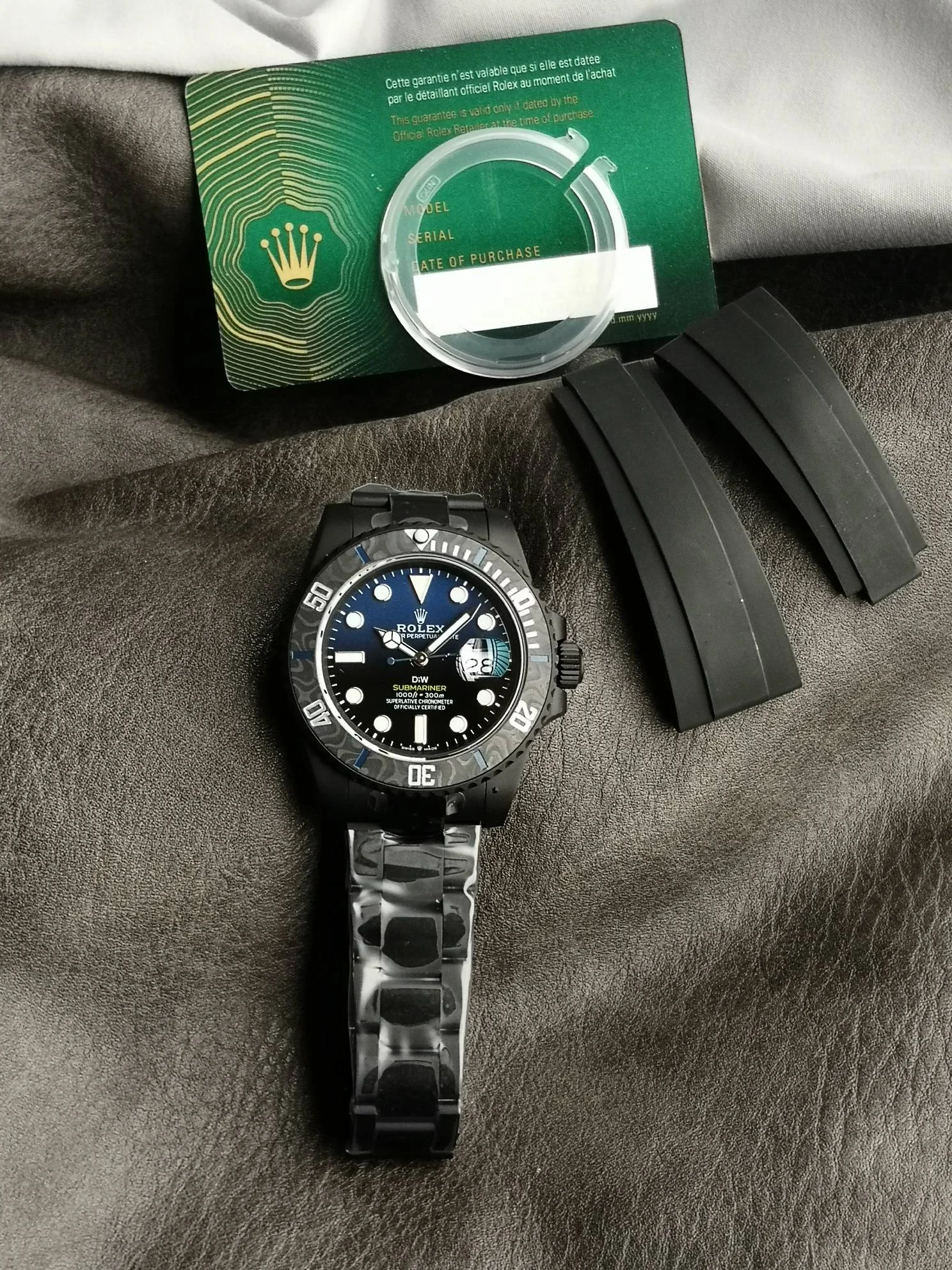 Rolex Submariner Carbon Green Dial — photographed off the sweep