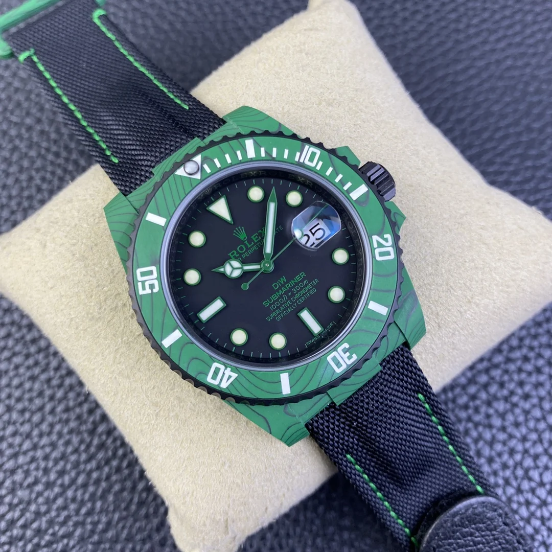 Rolex Submariner Carbon Green Dial — photographed off the sweep