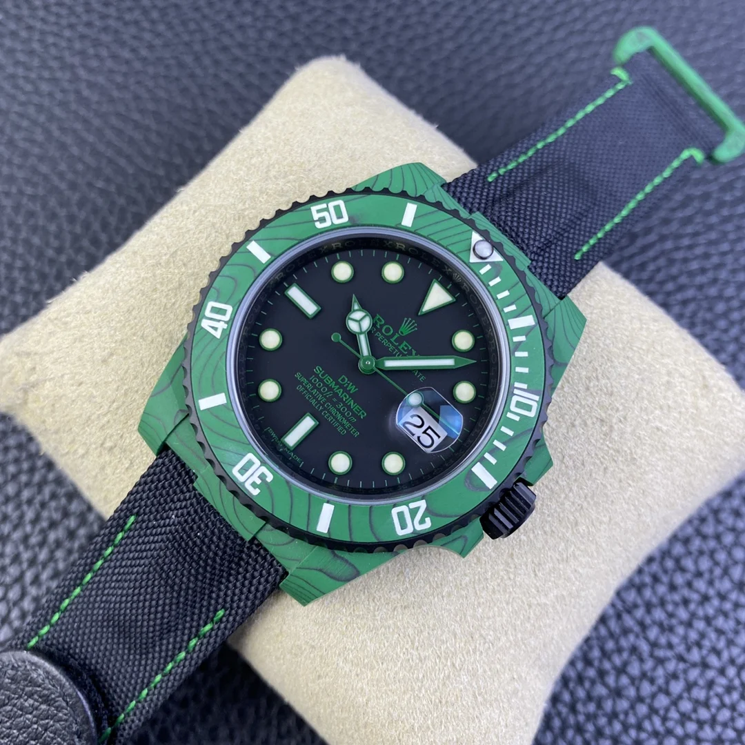 Rolex Submariner Carbon Green Dial — photographed off the sweep