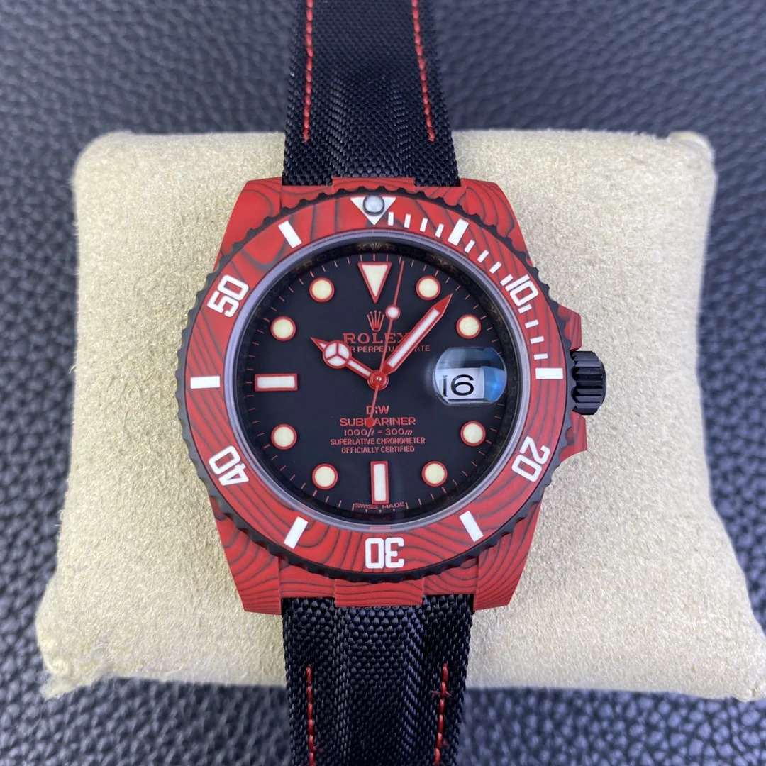 Rolex Submariner Carbon Red Dial — photographed off the sweep