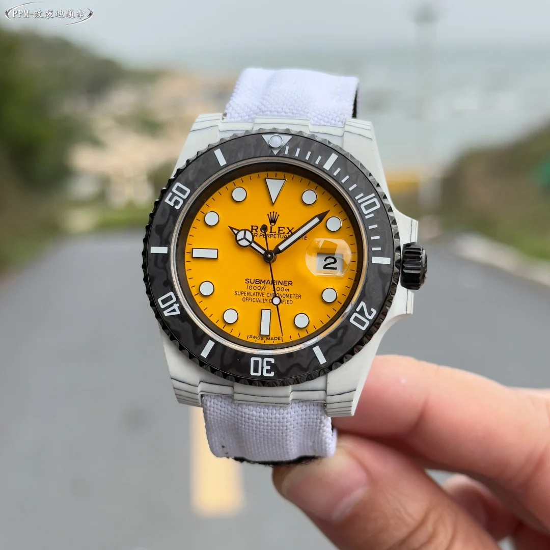 Rolex Submariner Carbon White Dial — photographed off the sweep