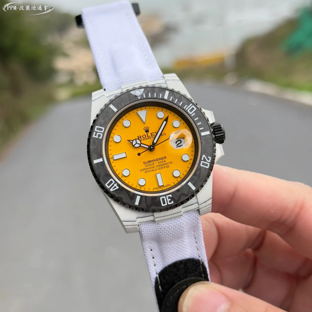Rolex Submariner Carbon White Dial — photographed off the sweep