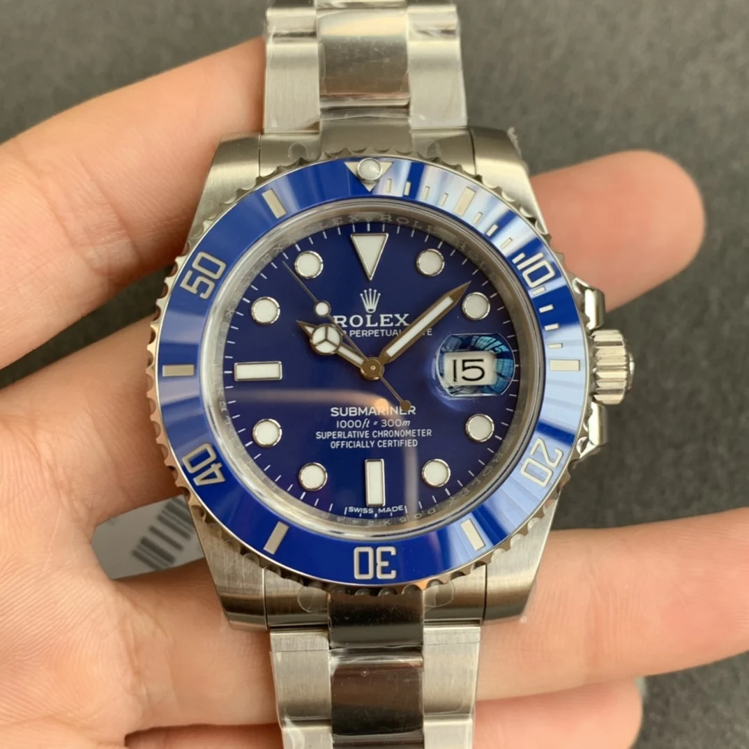 Rolex Submariner Ceramic Blue Dial — photographed off the sweep