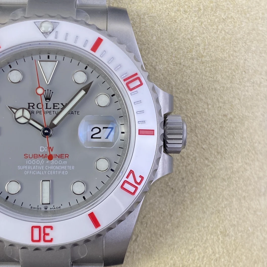 Rolex Submariner Ceramic White Dial — photographed off the sweep