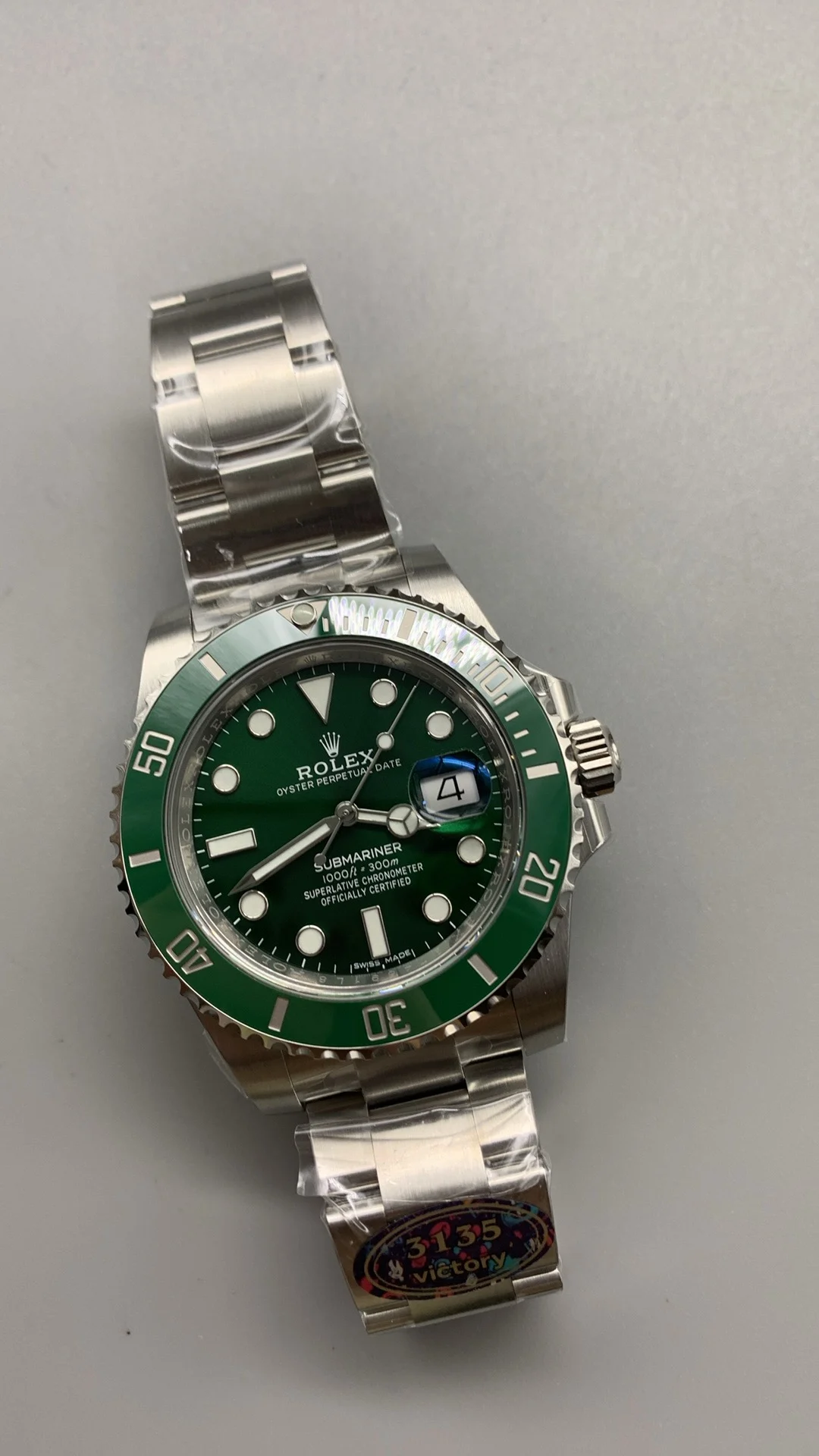 Rolex Submariner Green Dial 40mm — photographed off the sweep