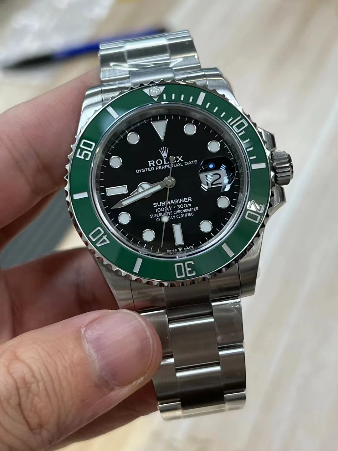 Rolex Submariner Green Dial — photographed off the sweep