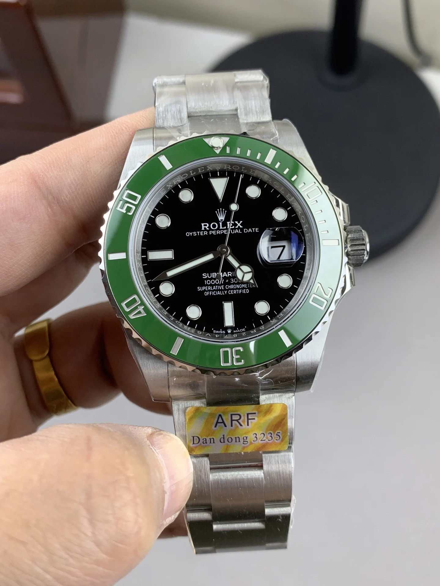 Rolex Submariner Hulk Green Dial — photographed off the sweep