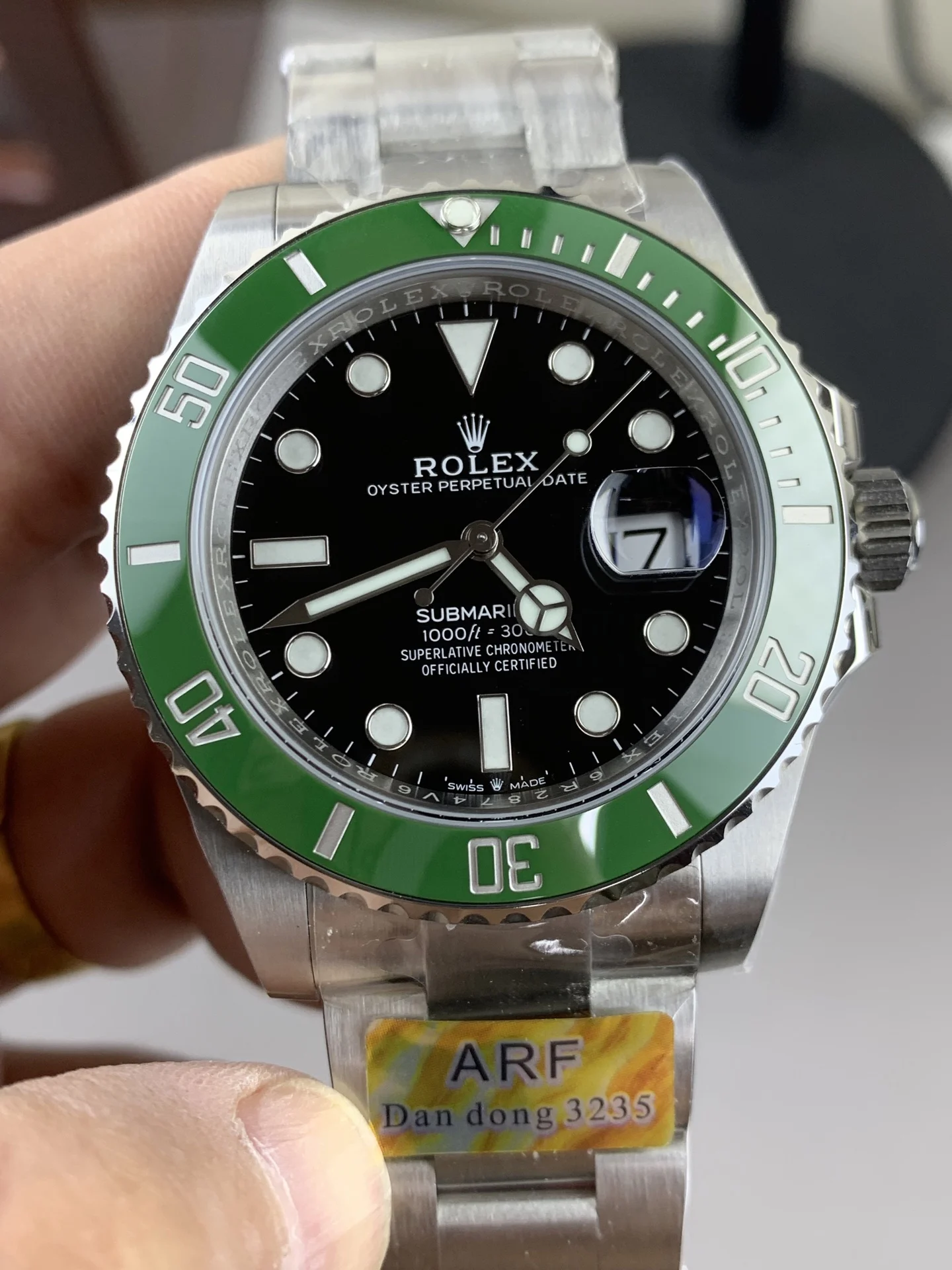 Rolex Submariner Hulk Green Dial — photographed off the sweep