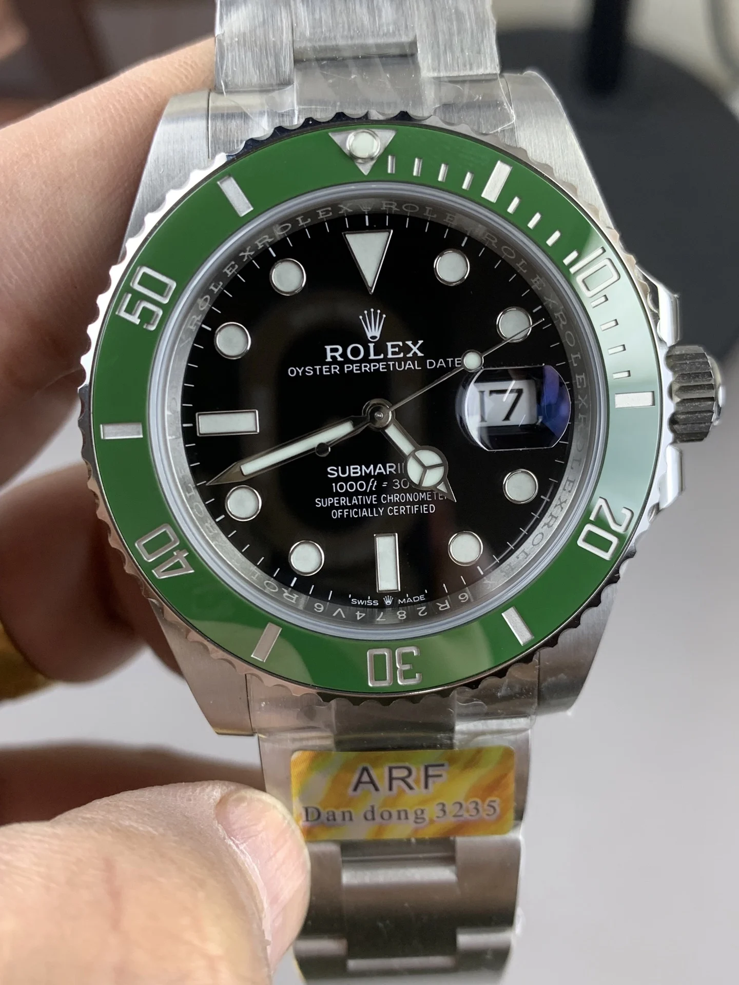 Rolex Submariner Hulk Green Dial — photographed off the sweep