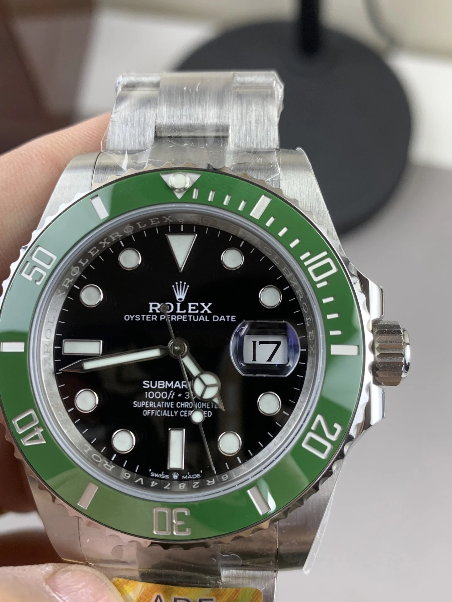 Rolex Submariner Hulk Green Dial — photographed off the sweep
