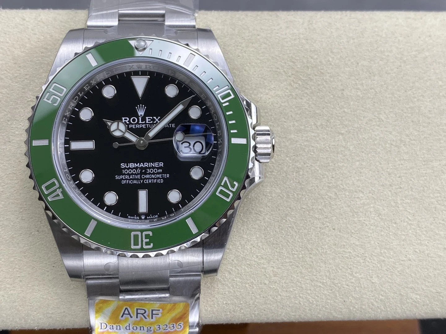 Rolex Submariner Hulk Steel — photographed off the sweep