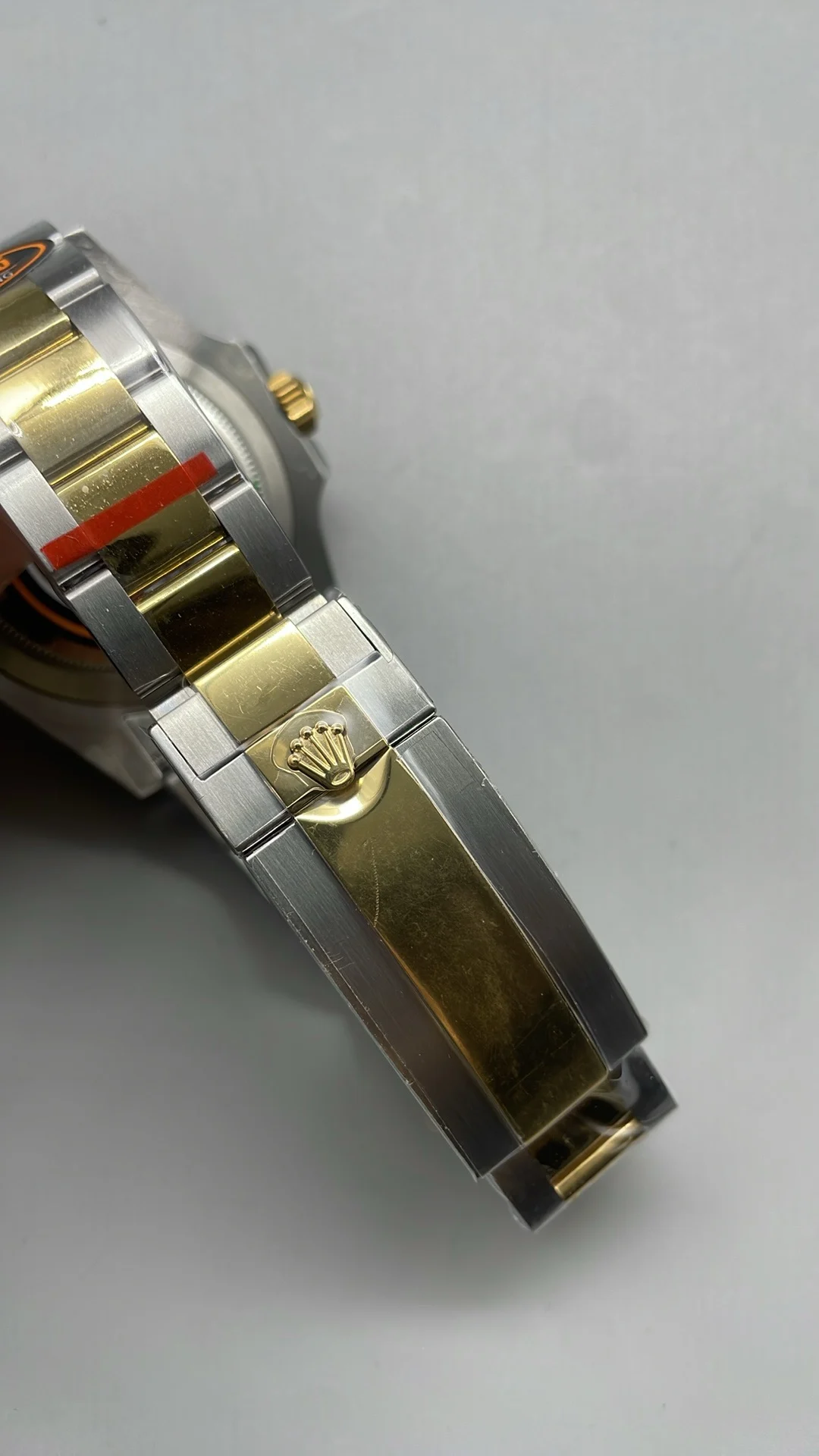 Rolex Submariner Two-Tone Blue Dial 41mm — photographed off the sweep