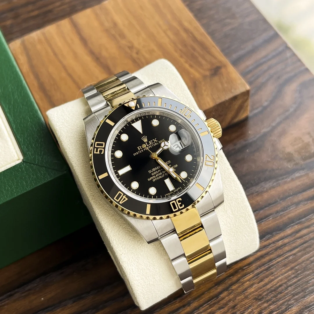 Rolex Submariner Yellow Gold Diamond-Set — photographed off the sweep