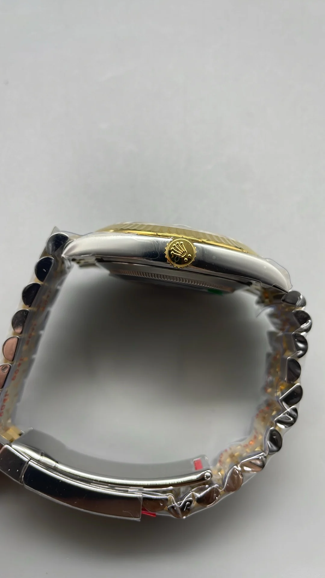 Rolex Two-Tone Green Dial 41mm — photographed off the sweep