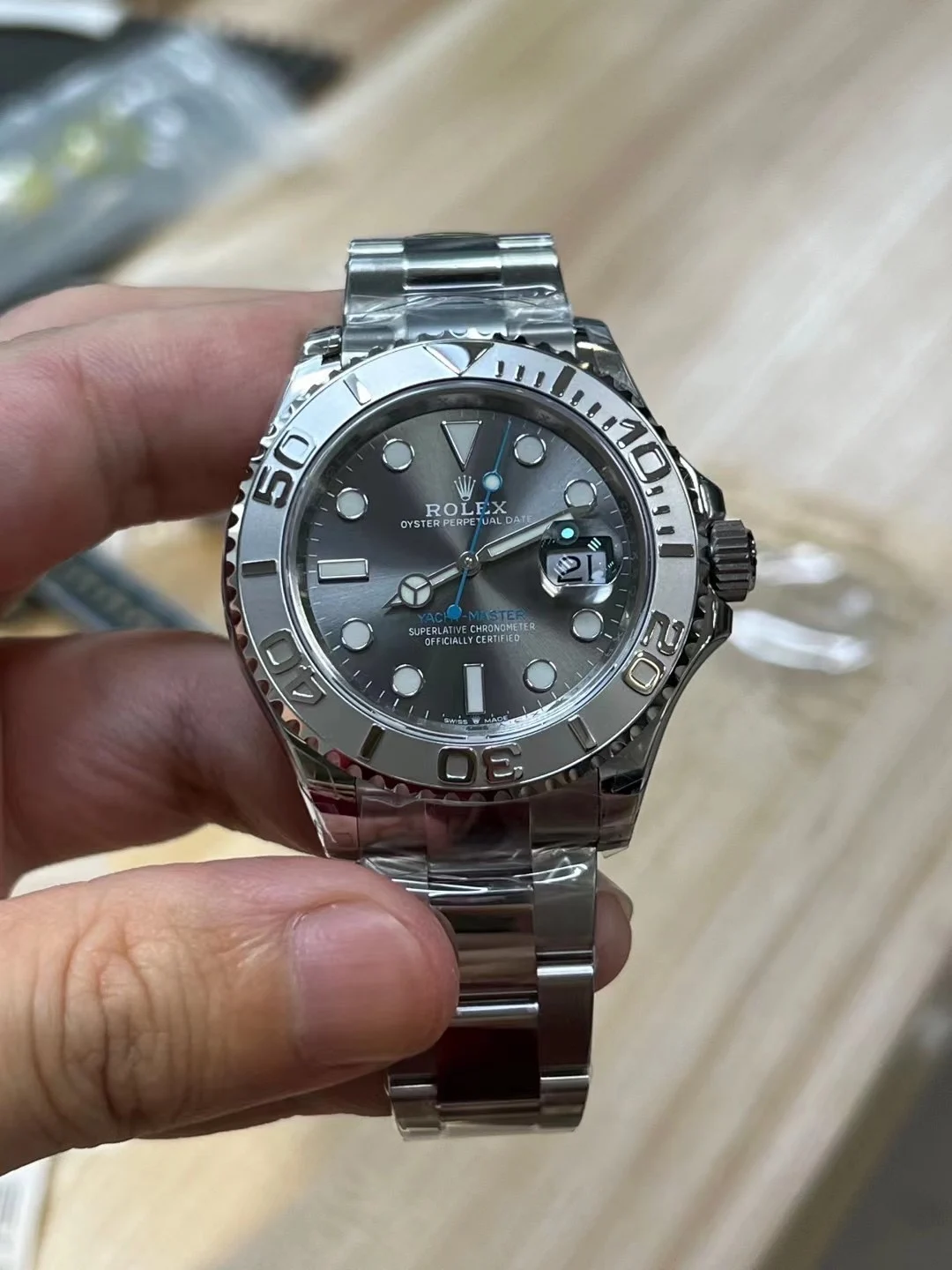 Rolex Yacht-Master — photographed off the sweep