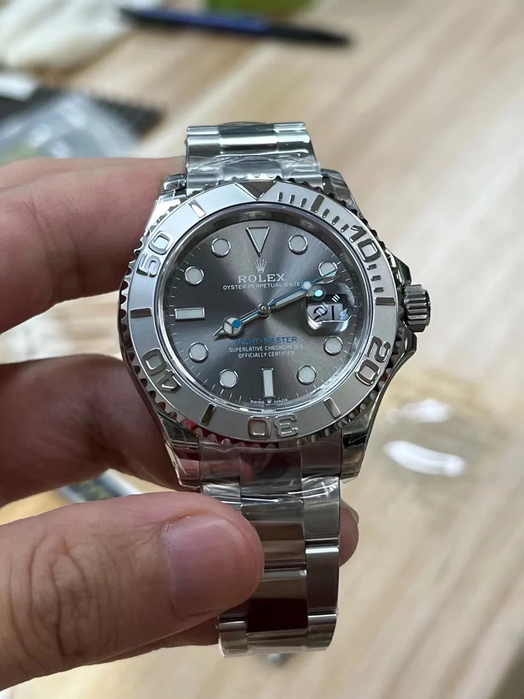 Rolex Yacht-Master — photographed off the sweep