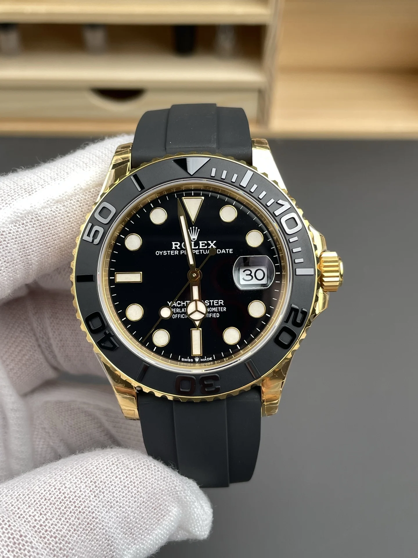 Rolex Yacht-Master 42mm — photographed off the sweep