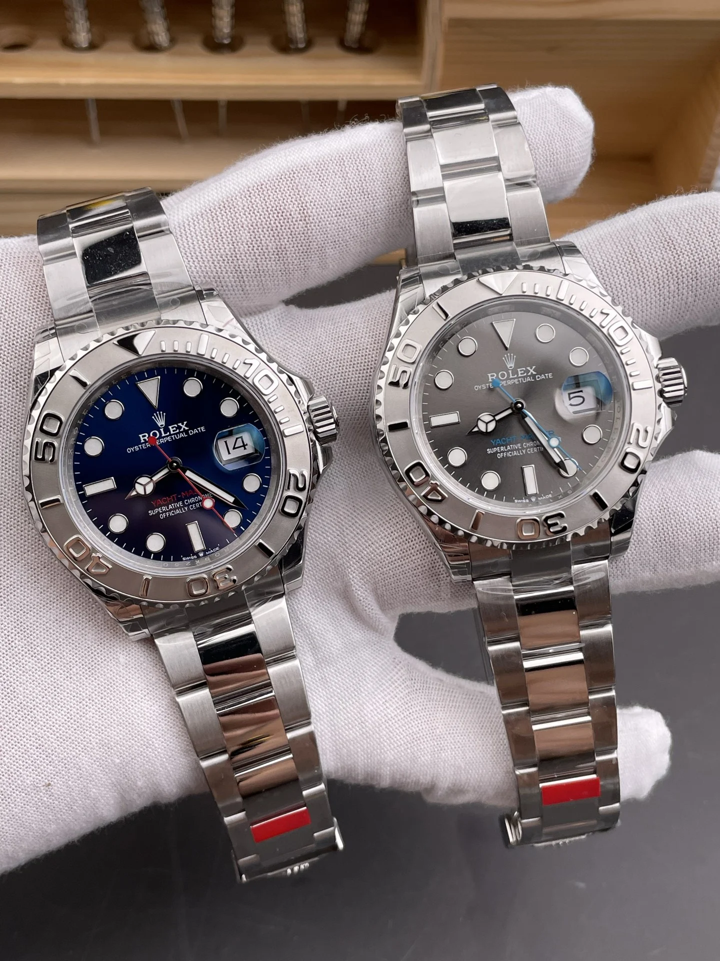 Rolex Yacht-Master Blue Dial — photographed off the sweep
