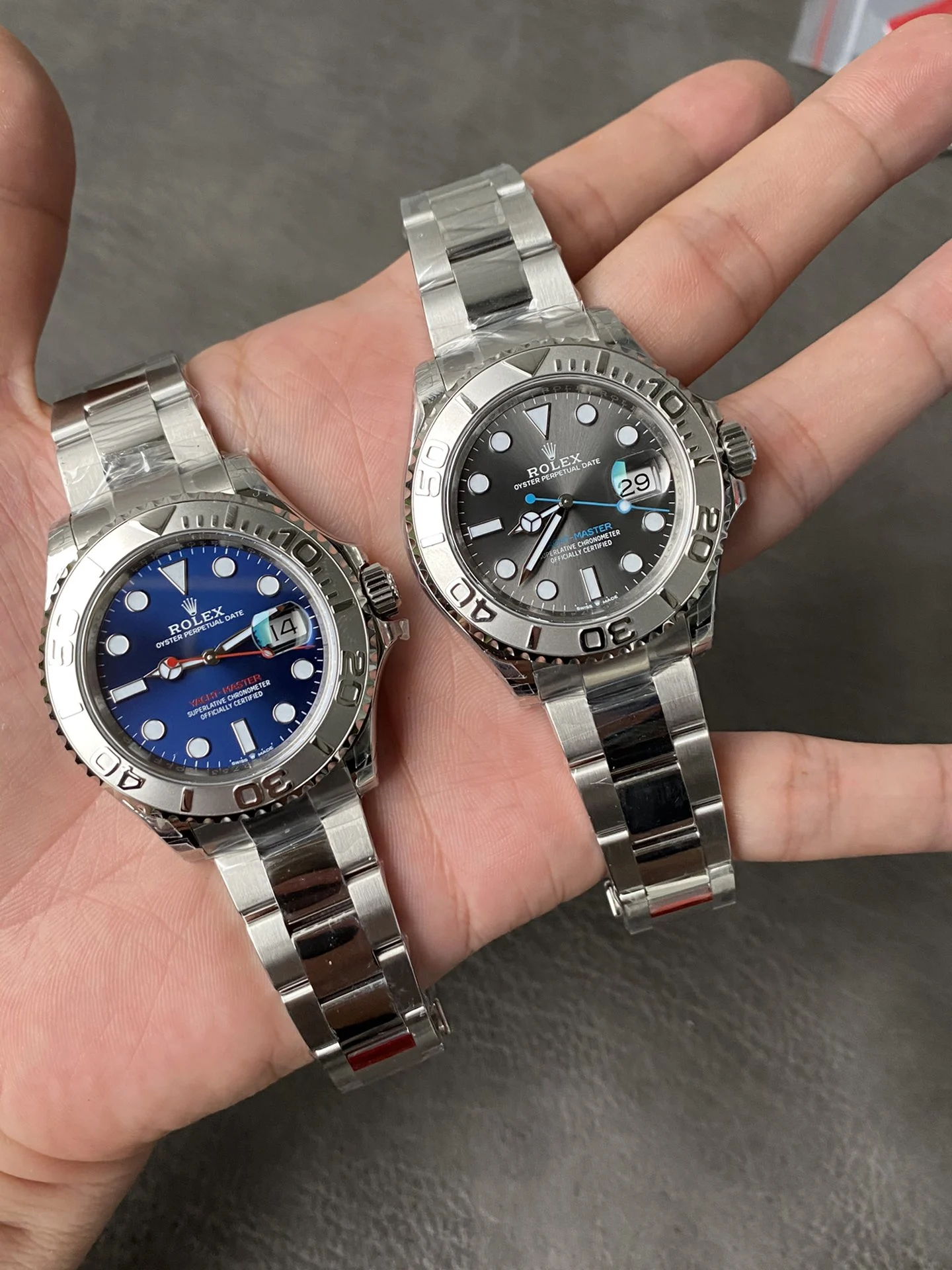 Rolex Yacht-Master Blue Dial — photographed off the sweep