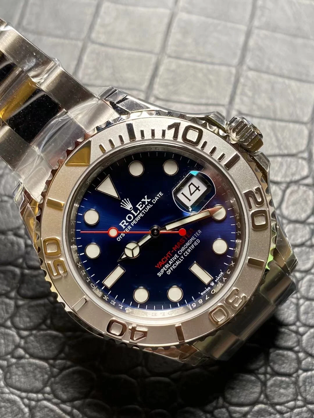 Rolex Yacht-Master Blue Dial — photographed off the sweep