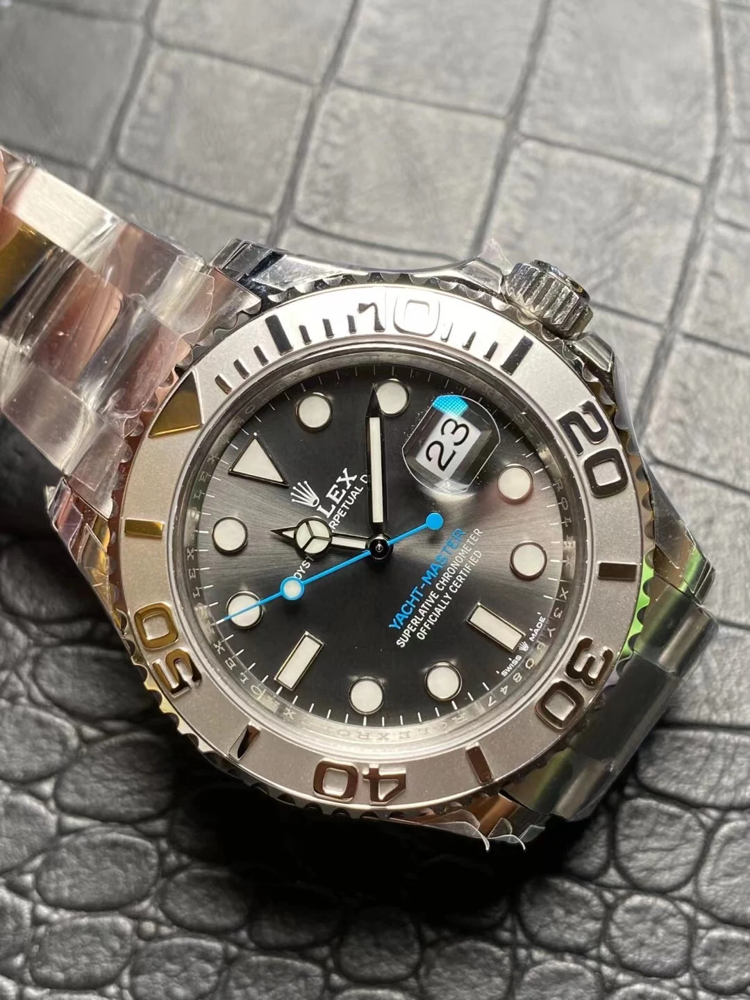 Rolex Yacht-Master Grey Dial — photographed off the sweep