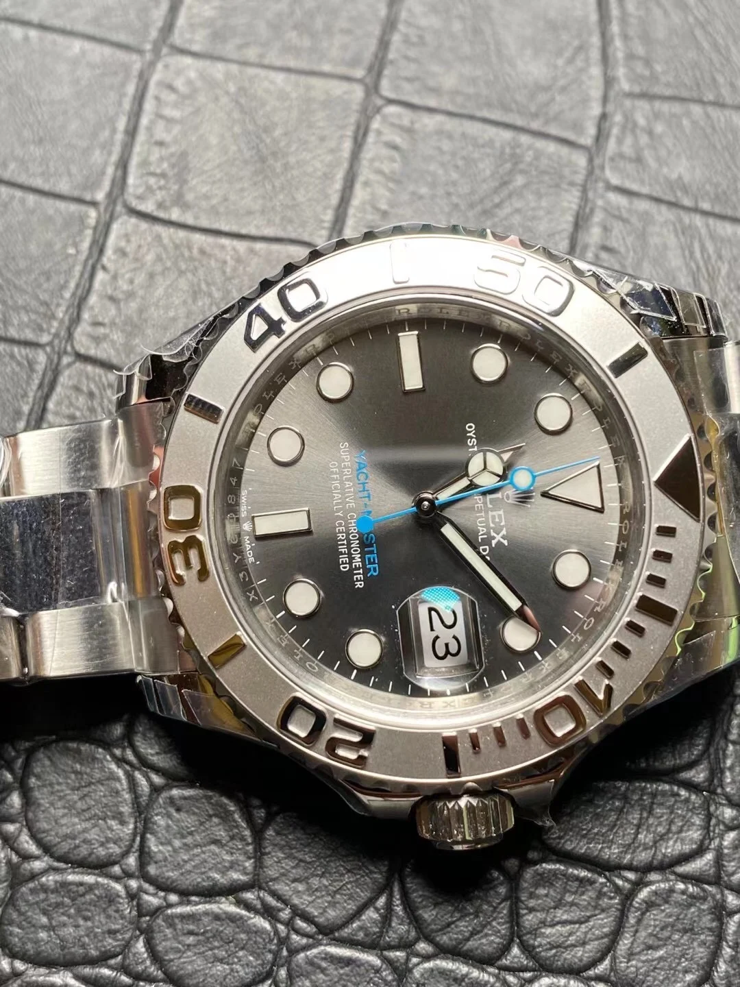 Rolex Yacht-Master Grey Dial — photographed off the sweep