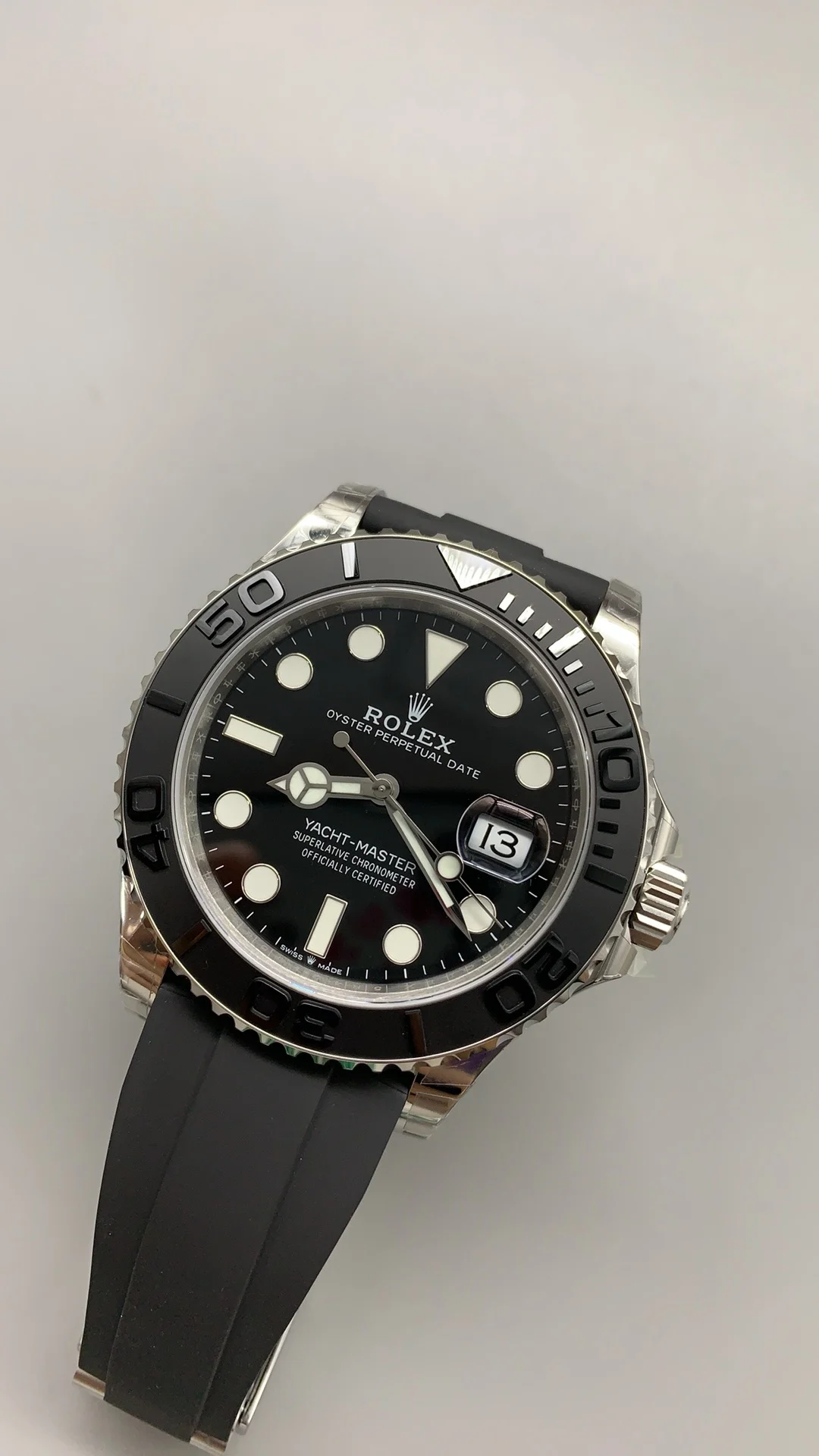Rolex Yacht-Master Platinum 42mm — photographed off the sweep